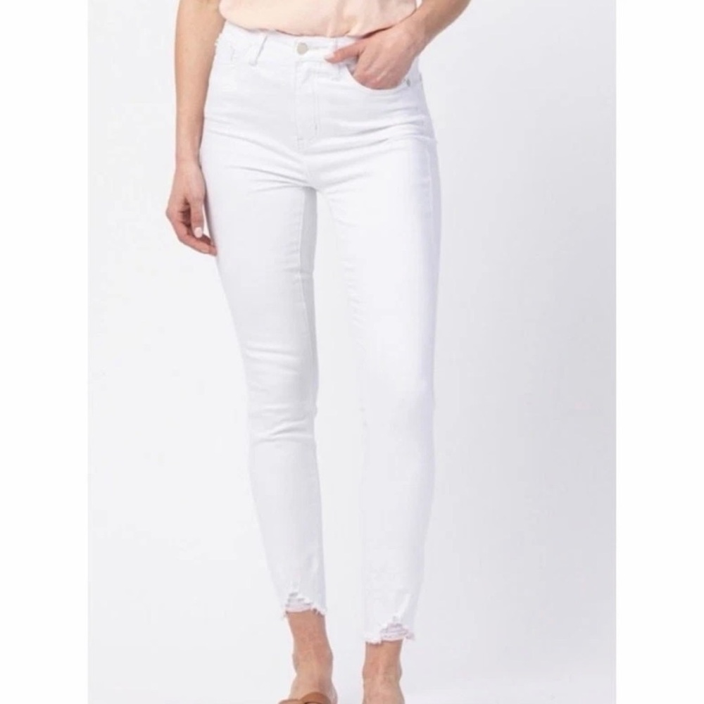 Judy Blue Skinny Fit Jeans - White - Size 14w